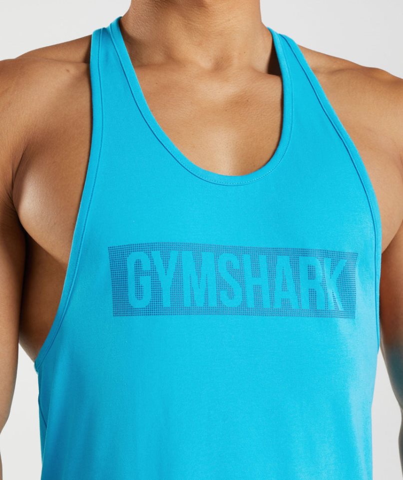 Podkoszulki Gymshark Block Stringer Męskie Turkusowe | PL 861XUV